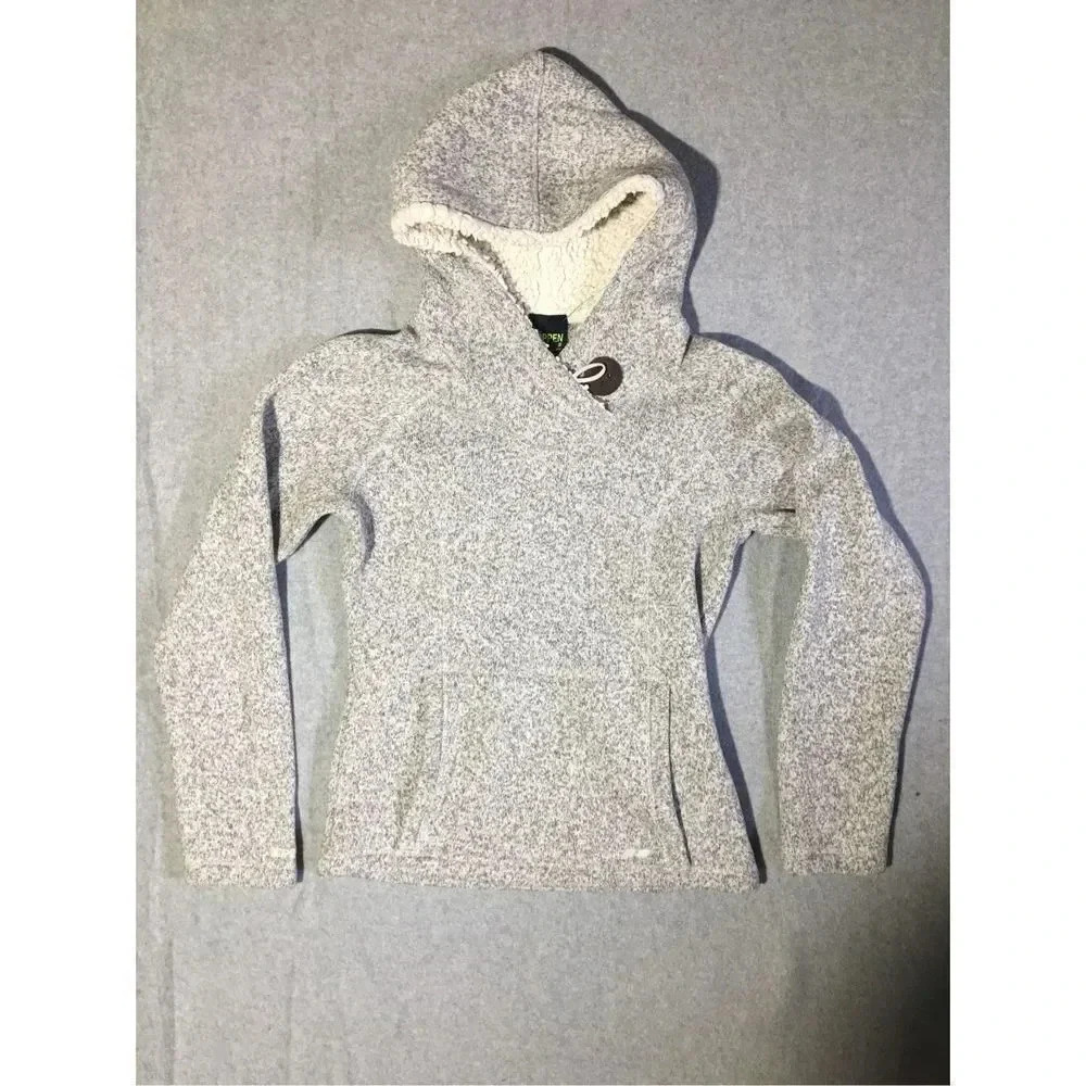Womens Koppen Hoodie Size Small Grey Thick Large Button Warm Winter Casual